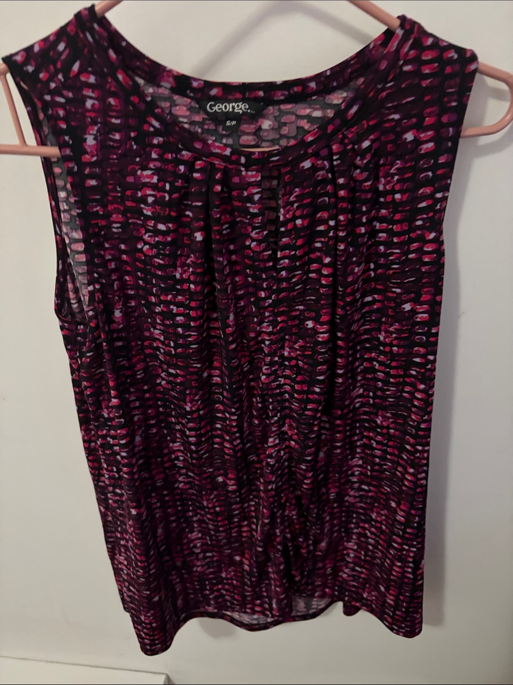 George Black & Pink Sleeveless Printed Tank Top